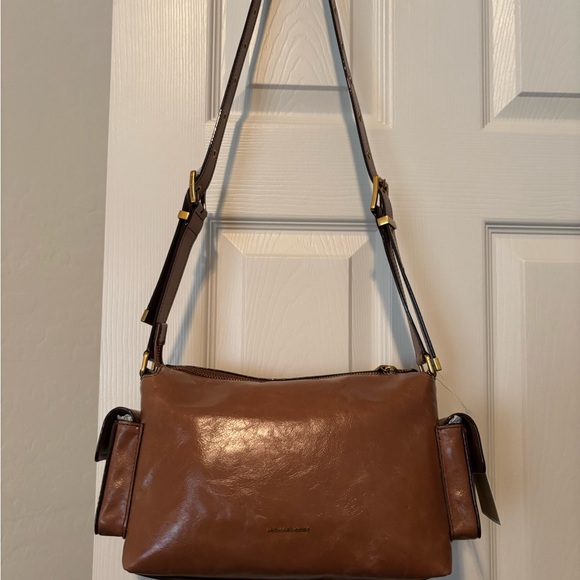 NWT Michael Kors Tan Leather Shoulder Bag - Picture 5 of 6